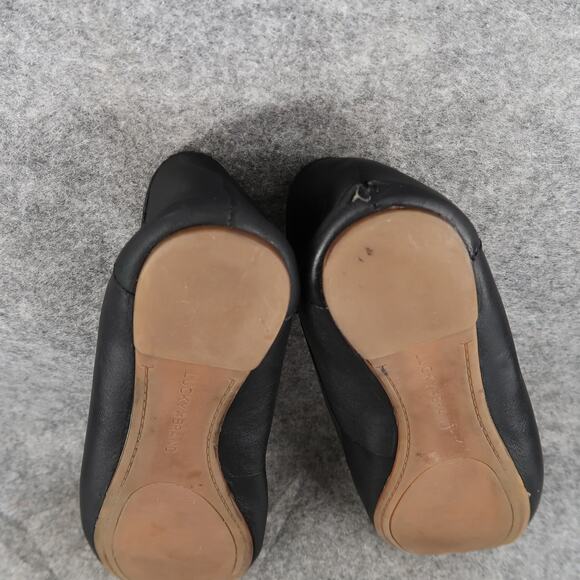 Lucky Brand Shoes Womens 8 Ballet Flats Black Leather Slip On Round Toe Classic - Picture 11 of 13